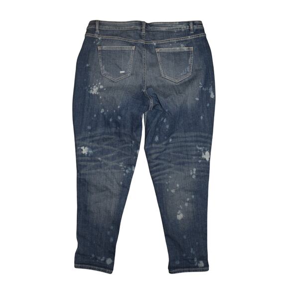 LANE BRYANT $79 Distressed Bleach Splatter Stretch Denim Boyfriend Jean Size‎ 20 - Picture 2 of 3